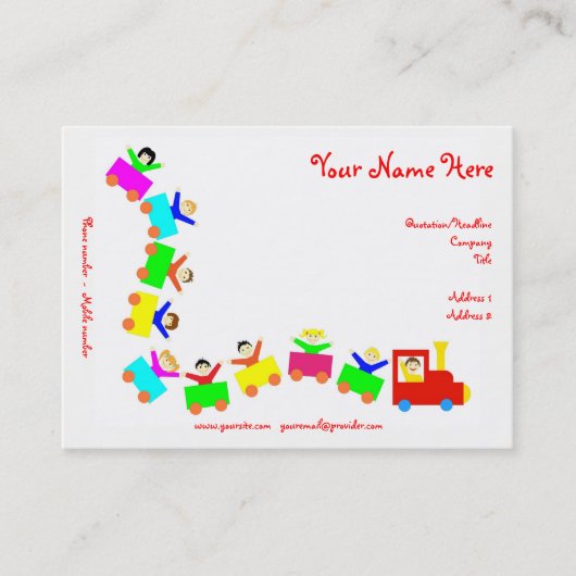 Happy Kids Train Visitekaartje (Voorkant)