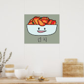 Happy Kimchi Kimchee Bowl - Happy Foods Design Poster (Keuken)
