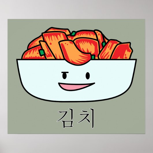 Happy Kimchi Kimchee Bowl - Happy Foods Design Poster (Voorkant)