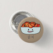 Happy Kimchi Kimchee Bowl - Happy Foods Design Ronde Button 3,2 Cm (Voorkant /achterkant)