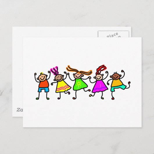 Happy Kinder Briefkaart (Voorkant / Achterkant)