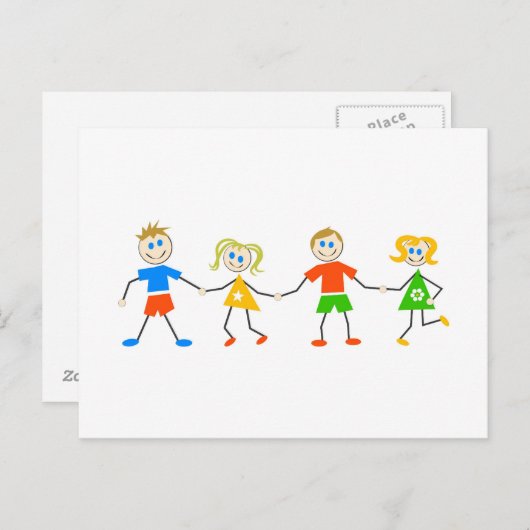 Happy Kinder Briefkaart (Voorkant / Achterkant)