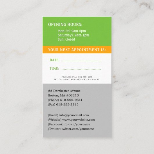 Happy Kinder en Tooth | Pediatrische tandarts Visitekaartje (Achterkant)