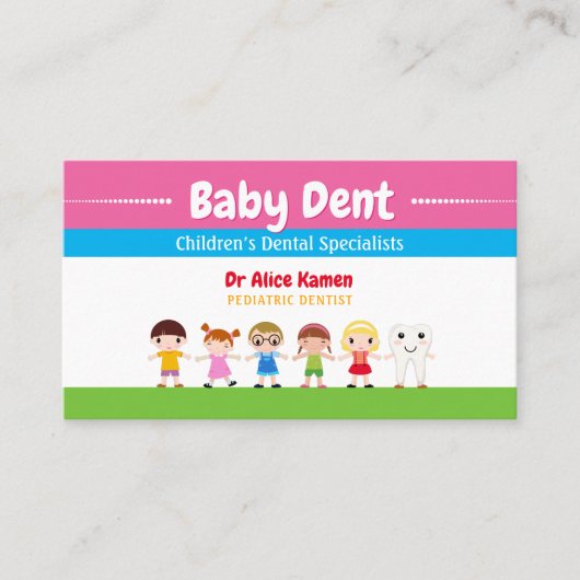 Happy Kinder en Tooth | Pediatrische tandarts Visitekaartje (Voorkant)