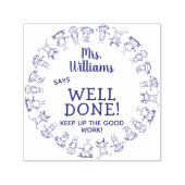 Happy Kinder leraar zegt goed gepersonaliseerd Zelfinktende Stempel (Design)