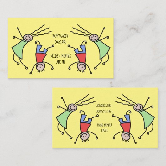 Happy Kinder-speelkaartje Visitekaartje (Voorkant / Achterkant)