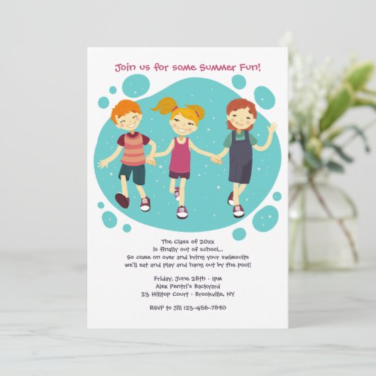 Happy Kinder Uitnodiging (Staand voorkant)