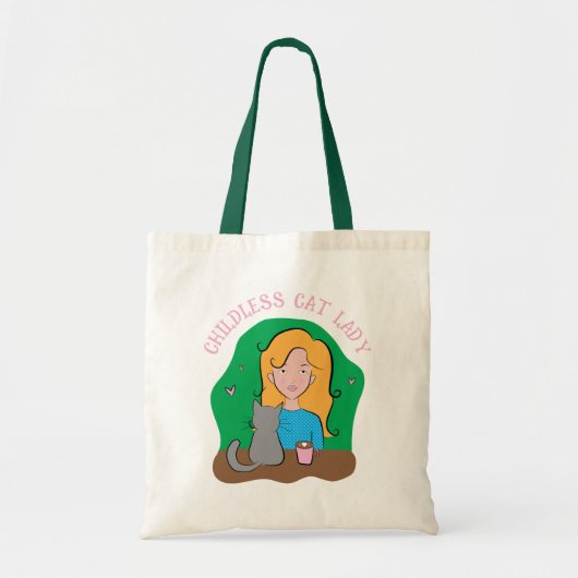 Happy Kinderloze Cat Lady Canvas tas (Voorkant)