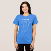 Happy Kinderloze Cat Lady Line Art T-shirt (Voorkant volledig)