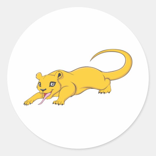 Happy Kinkajou Ronde Sticker (Voorkant)