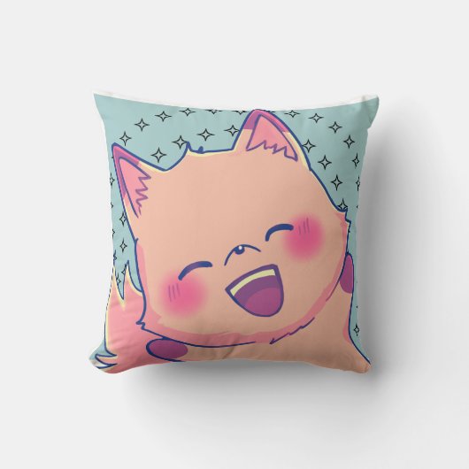 Happy Kitsune  Kussen (Voorkant)