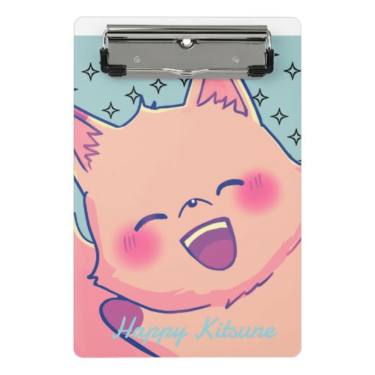 Happy Kitsune Mini Klembord (Voorkant)