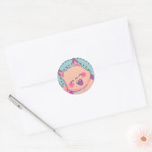 Happy Kitsune Ronde Sticker (Envelop)