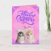 Happy Kittens Easter Bunny Custom Kaart (Voorkant)