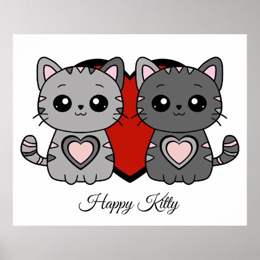 Happy Kitty 1 Poster (Voorkant)