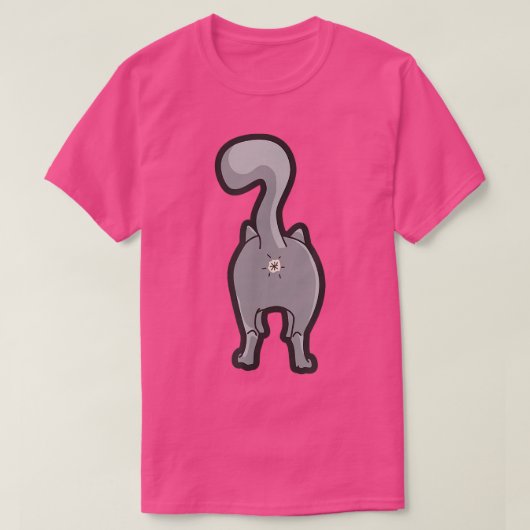 Happy Kitty Cat Butt T-shirt (Design voorkant)