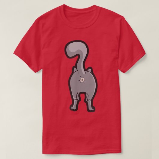 Happy Kitty Cat Butt T-shirt (Design voorkant)
