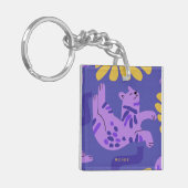 Happy Kitty Cat Paarse Sleutelhanger (Voorkant Links)