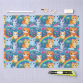 Happy Kitty Cats op regenboogwolken Tissuepapier (Craft)