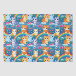 Happy Kitty Cats op regenboogwolken Tissuepapier