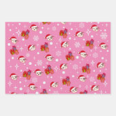 Happy Kitty Kerst Inpakpapier Set van 3 Vel (Voorkant)