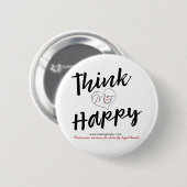 Happy-knop overwegen ronde button 5,7 cm (Voorkant /achterkant)