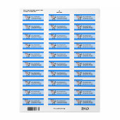 Happy Koe Blue Return-adreslabels Etiket (Full Sheet)