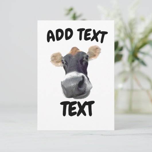 Happy Koe Face Bedankkaart (Staand voorkant)