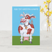 Happy koe kaart (Gele Bloem)