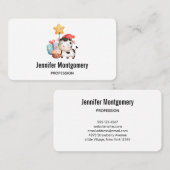 Happy Koe met Cake & Cadeaus Party Visitekaartje (Voorkant / Achterkant)