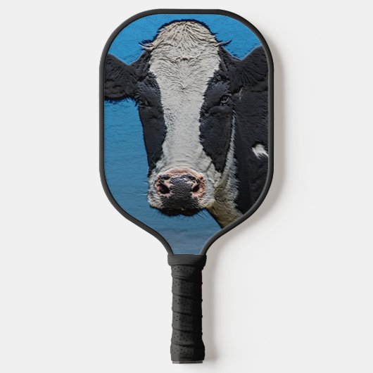 Happy Koe-portret Pickleball Paddle (Voorkant)