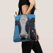 Happy Koe-portret Tote Bag (Dichtbij)