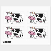 Happy Koe Rechthoekige Sticker (Vel)