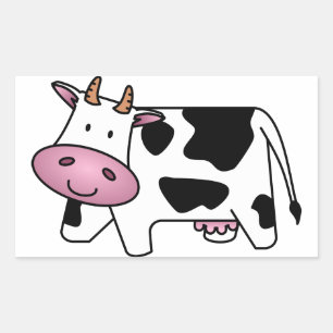 Happy Koe Rechthoekige Sticker