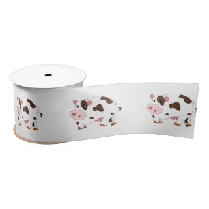 Happy Koe Satin Ribbon Cartoon Satijnen Lint
