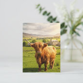 Happy Koe Waterverf Briefkaart (Staand voorkant)