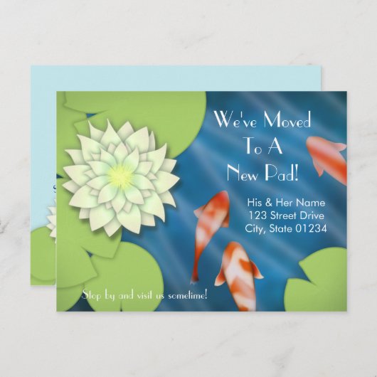 Happy Koi Moving Aankondiging (Voorkant / Achterkant)