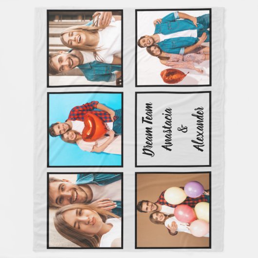 Happy-koppel moderne, gepersonaliseerde foto van d fleece deken (Voorkant)