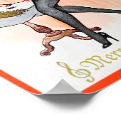 Happy Krampus en Temptress Vintage Kerstmis Mini Poster (Hoek)