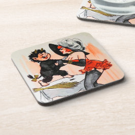 Happy Krampus met Temptress Vintage Kerstmis Bier Onderzetter