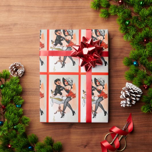 Happy Krampus met Temptress Vintage Kerstmis Cadeaupapier (Feestdagen Geschenken)