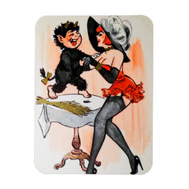 Happy Krampus met Temptress Vintage Kerstmis Magneet