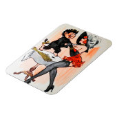 Happy Krampus met Temptress Vintage Kerstmis Magneet (Linkerzijde)