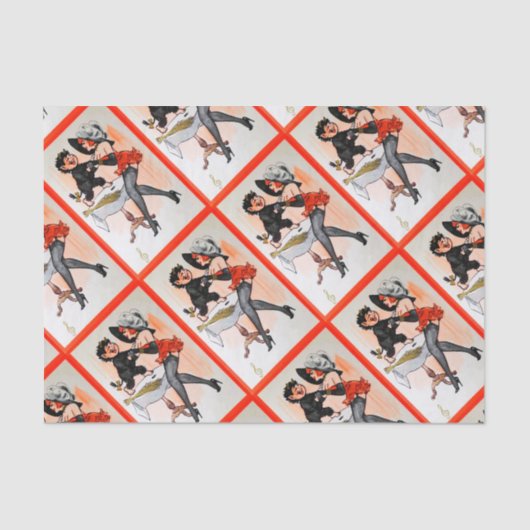 Happy Krampus met Temptress Vintage Kerstmis Tissuepapier (Voorkant)