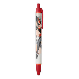 Happy Krampus met Temptress Vintage Kerstmis Zwarte Inkt Pen