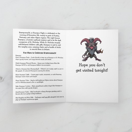 Happy  Krampusnacht - December 5th Kaart (Binnen)