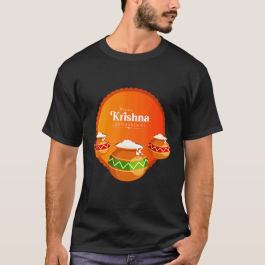 Happy Krishna Janmashtami T-shirt (Voorkant)