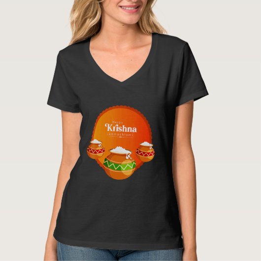 Happy Krishna Janmashtami T-shirt (Voorkant)