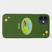 Happy krokodil & gouden confetti over groen bos Case-Mate iPhone case (Achterkant (horizontaal))