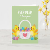 Happy Kuikens Liefde Kaart (Gele Bloem)